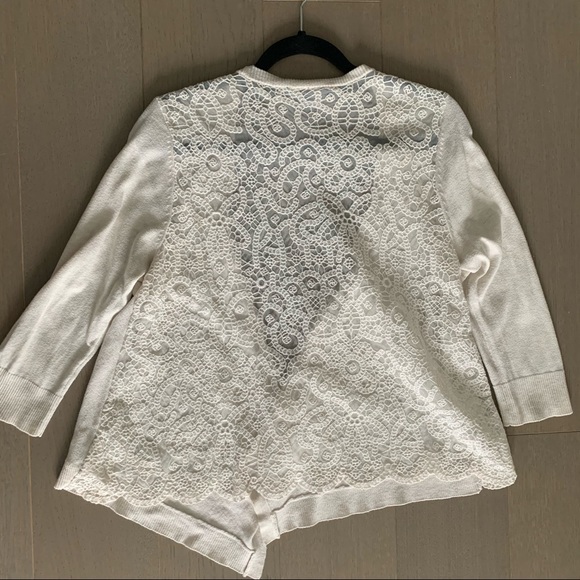 American Eagle Ivory Lace Back Cardigan - Picture 3 of 3